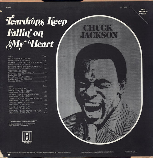 Chuck Jackson : Teardrops Keep Fallin' On My Heart (LP, Album, Ind)
