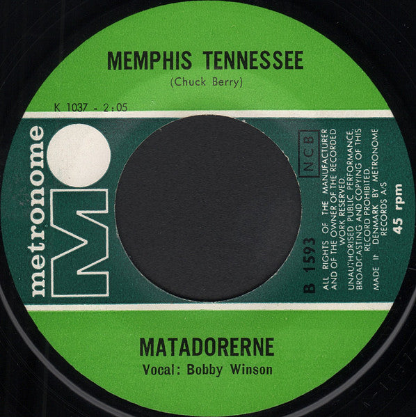 Matadorerne : Memphis Tennessee (7", Single)