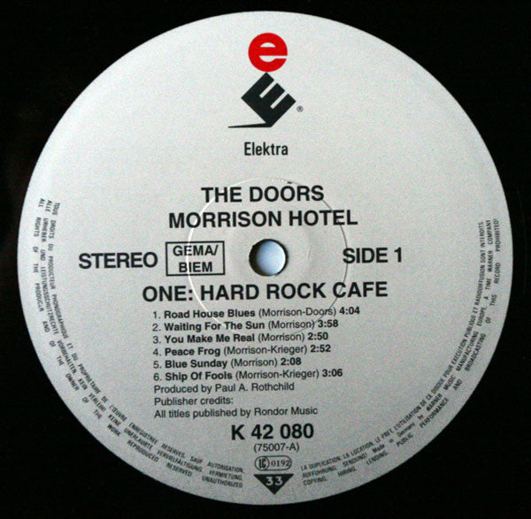 The Doors : Morrison Hotel (LP, Album, RE)