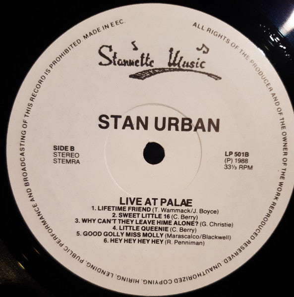 Stan Urban : Live At Palæ (LP)