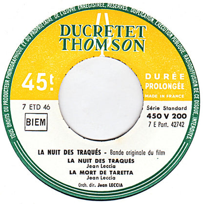 Jean Leccia - Charles Aznavour : La Nuit Des Traqués (7", EP)