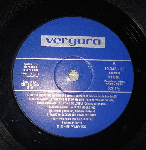 Dionne Warwick : Valley Of The Dolls (LP, Album)