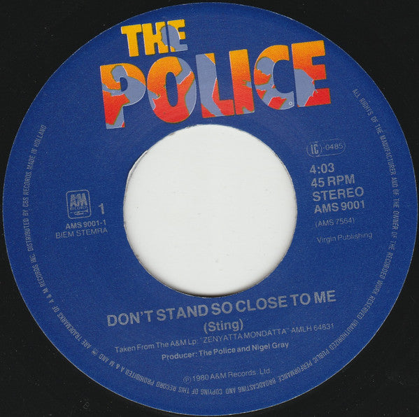 The Police : Don't Stand So Close To Me (7", Single, Sil)