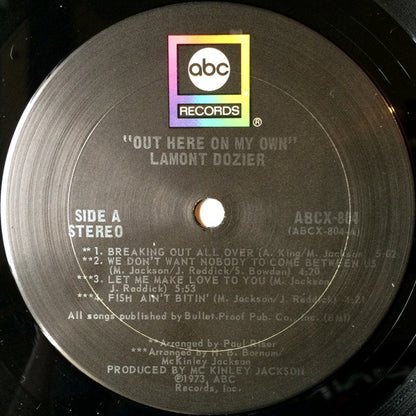 Lamont Dozier : Out Here On My Own (LP, Album, San)