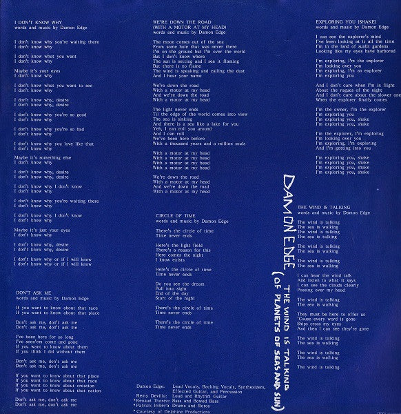 Damon Edge : The Wind Is Talking (LP, Album)