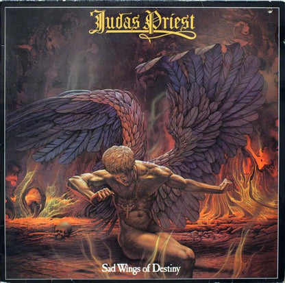 Judas Priest : Sad Wings Of Destiny (LP, Album, RE, Whi)