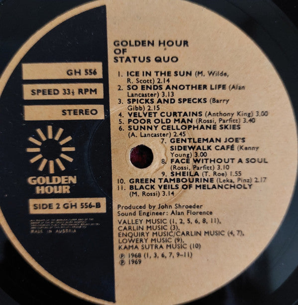 Status Quo : Golden Hour Of Status Quo (LP, Comp)