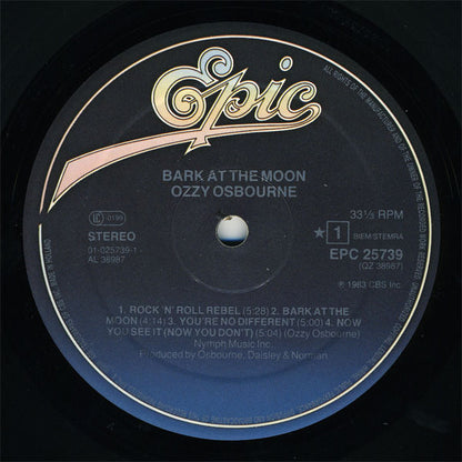 Ozzy Osbourne : Bark At The Moon (LP, Album)