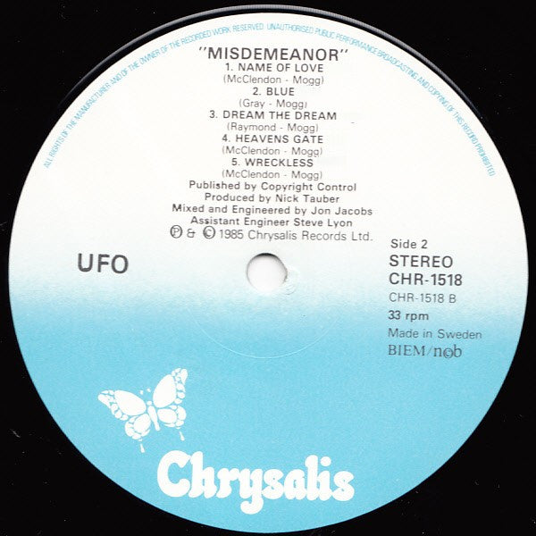 UFO (5) : Misdemeanor (LP, Album)