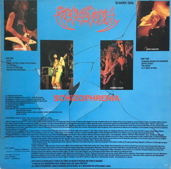 Sepultura : Schizophrenia (LP, Album)