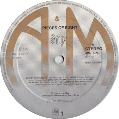 Styx : Pieces Of Eight (LP, Album, Gat)
