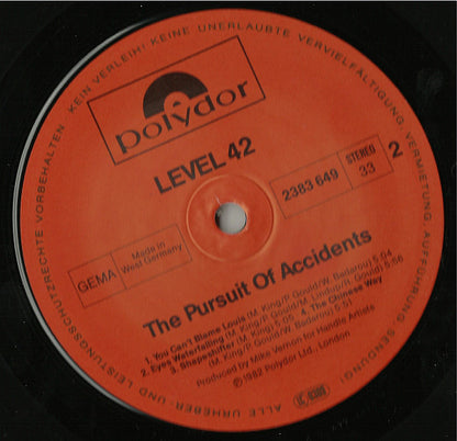 Level 42 : The Pursuit Of Accidents (LP, Album, RE)
