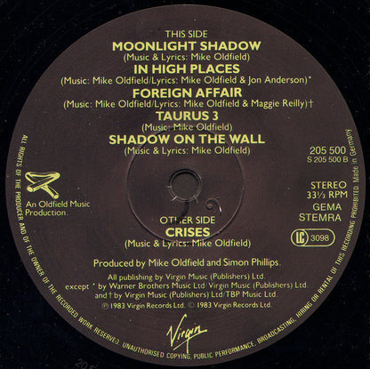 Mike Oldfield : Crises (LP, Album, RE)