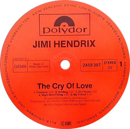 Jimi Hendrix : The Cry Of Love (LP, Album, RE)