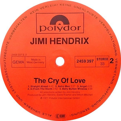 Jimi Hendrix : The Cry Of Love (LP, Album, RE)
