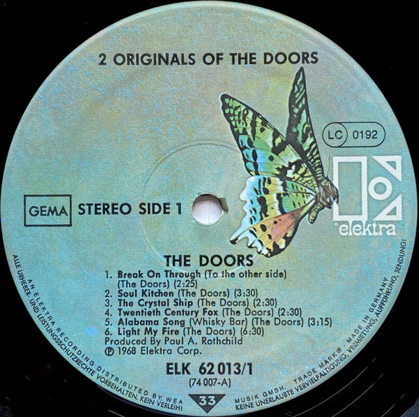 The Doors : 2 Originals Of The Doors (2xLP, Comp, RE)