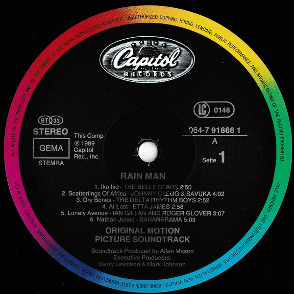 Various : Rain Man (Original Motion Picture Soundtrack) (LP, Comp)