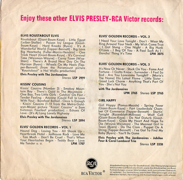 Elvis* : (Such An) Easy Question / It Feels So Right (7", Single, Dev)