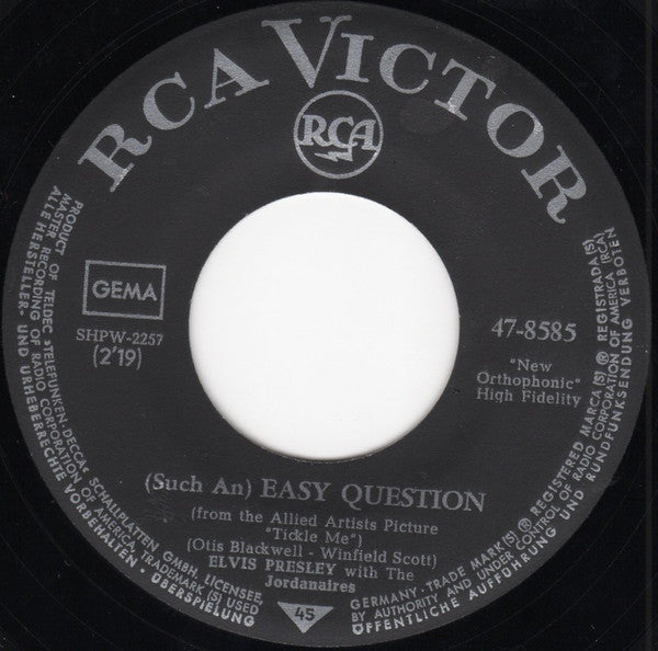 Elvis* : (Such An) Easy Question / It Feels So Right (7", Single, Dev)