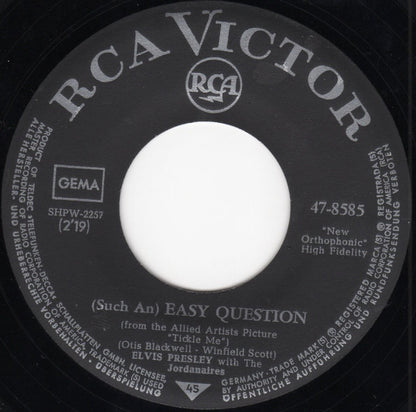 Elvis* : (Such An) Easy Question / It Feels So Right (7", Single, Dev)
