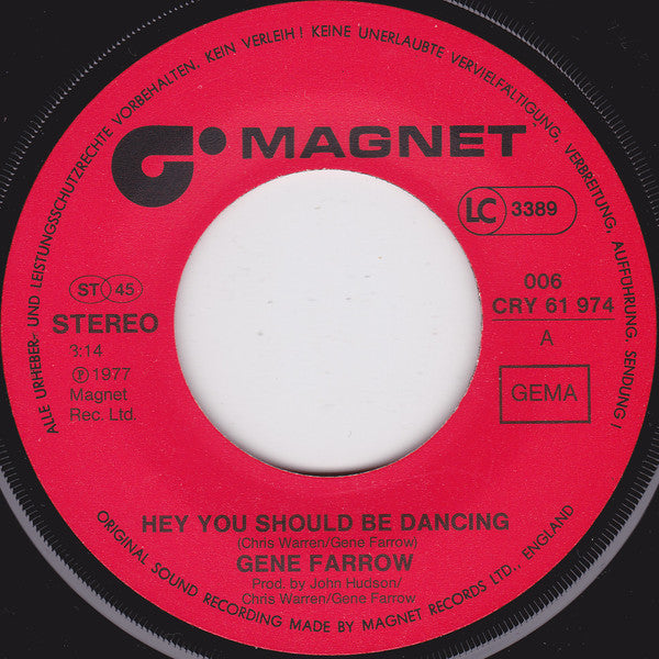 Gene Farrow : Hey You Should Be Dancing (7", Single)
