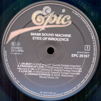 Miami Sound Machine : Eyes Of Innocence (LP, Album)