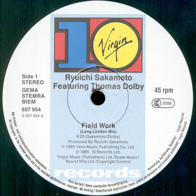 Ryuichi Sakamoto Featuring Thomas Dolby : Field Work (12")