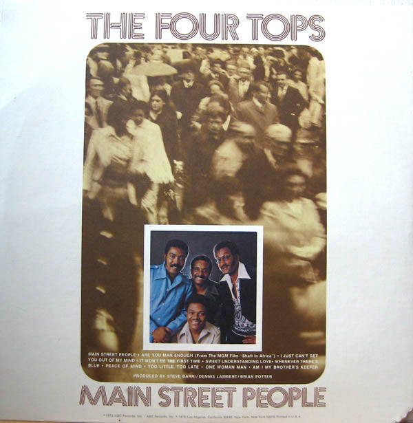 Four Tops : Main Street People (LP, Album, Gat)