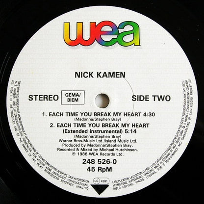 Nick Kamen : Each Time You Break My Heart (12")
