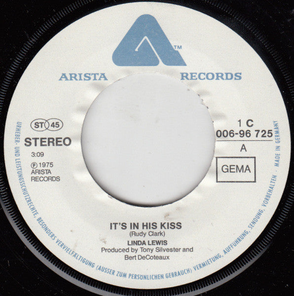 Linda Lewis : It's In His Kiss (7", Single)