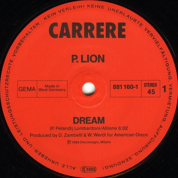 P. Lion : Dream (12", Maxi)