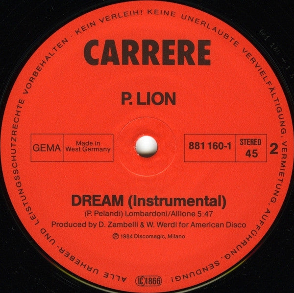 P. Lion : Dream (12", Maxi)