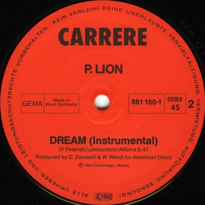 P. Lion : Dream (12", Maxi)