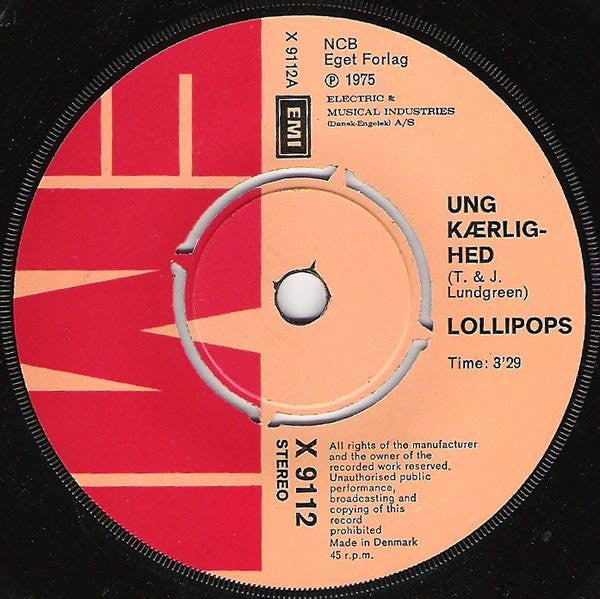 Lollipops : Ung Kærlighed / Kristina (7")