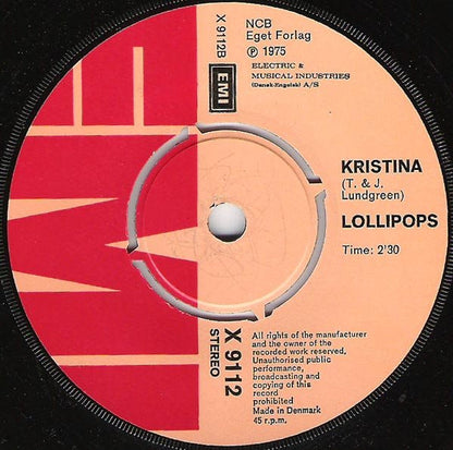 Lollipops : Ung Kærlighed / Kristina (7")