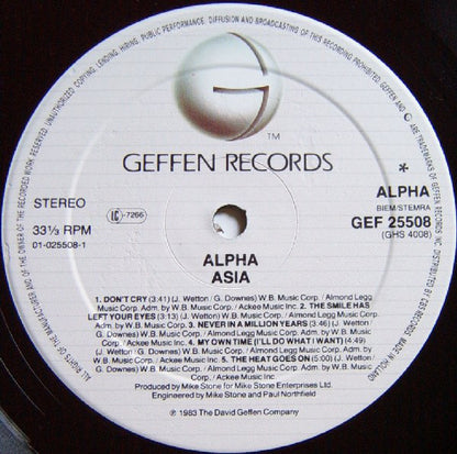 Asia (2) : Alpha (LP, Album)