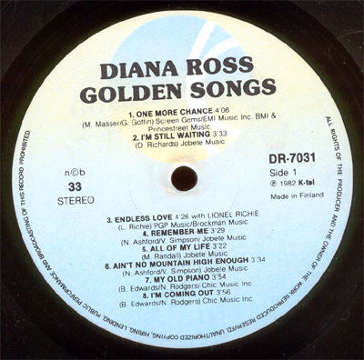Diana Ross : Golden Songs (LP, Comp)