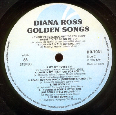 Diana Ross : Golden Songs (LP, Comp)