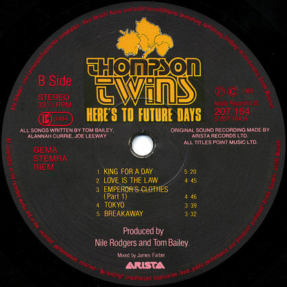 Thompson Twins : Here's To Future Days (2xLP, Album)