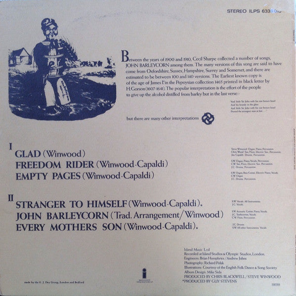 Traffic : John Barleycorn Must Die (LP, Album, Gat)