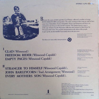 Traffic : John Barleycorn Must Die (LP, Album, Gat)