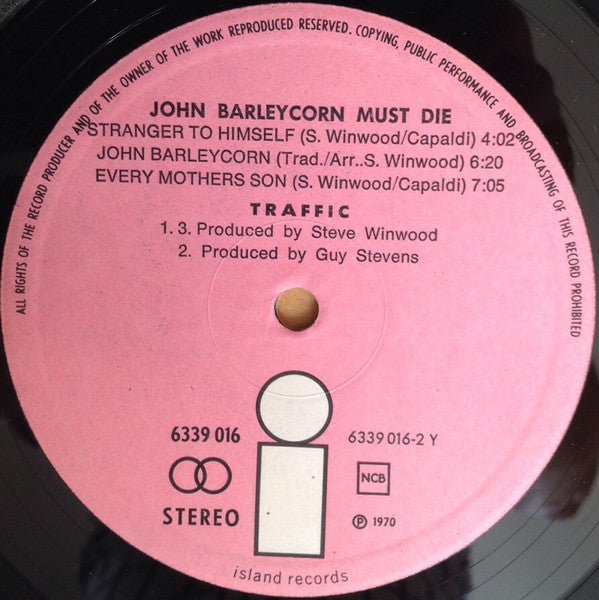 Traffic : John Barleycorn Must Die (LP, Album, Gat)