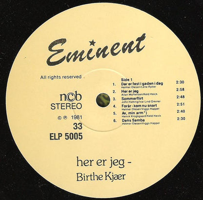 Birthe Kjær : Her Er Jeg (LP, Album)