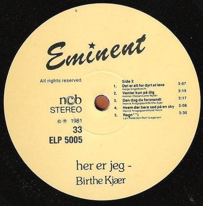 Birthe Kjær : Her Er Jeg (LP, Album)