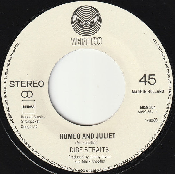 Dire Straits : Romeo And Juliet (7", Single)