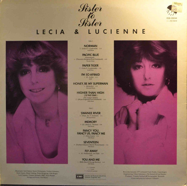 Lecia & Lucienne : Sister To Sister (LP, Album)