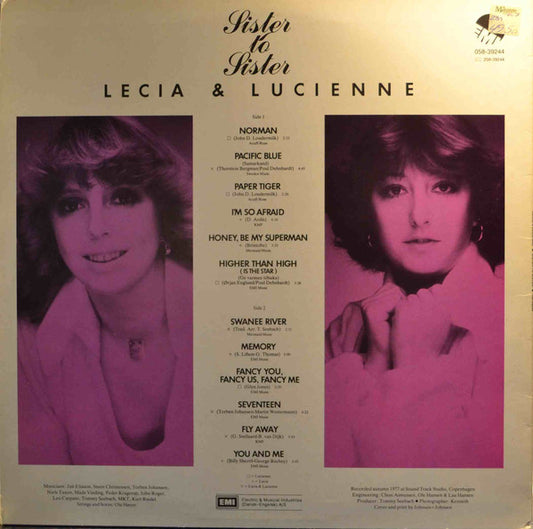 Lecia & Lucienne : Sister To Sister (LP, Album)