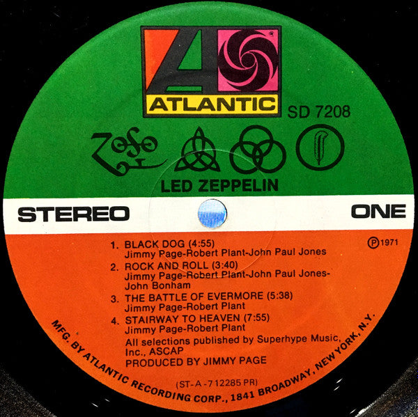 Led Zeppelin : Untitled (LP, Album, PR )