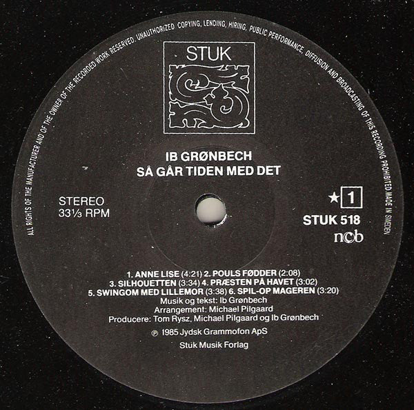 Ib Grønbech : Så Går Tiden Med Det (LP, Album)
