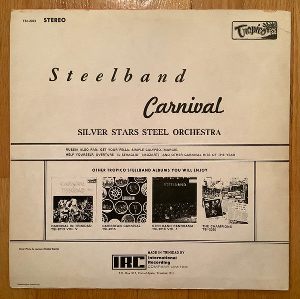 Silver Stars Steel Orchestra : Steelband Carnival (LP, Album)